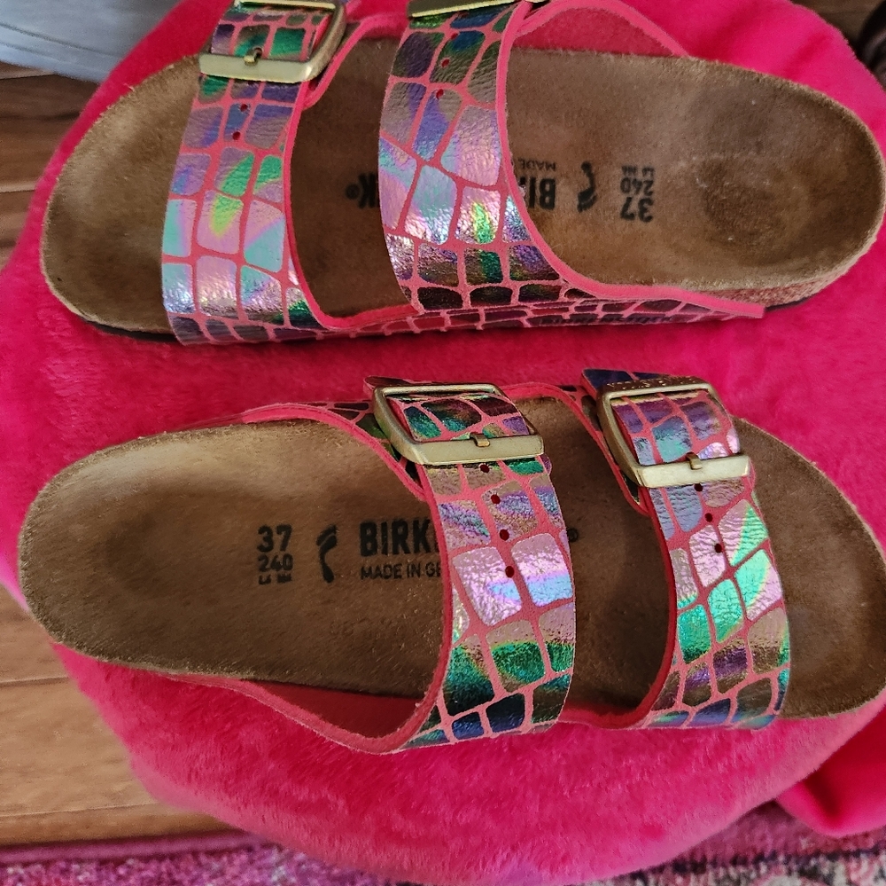 Birkenstock Arizona Gator Gleam Pink - Picture 7 of 8